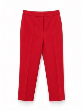 Zara Women’s Red Cropped Dress Pants Size Large L High Rise Career Office